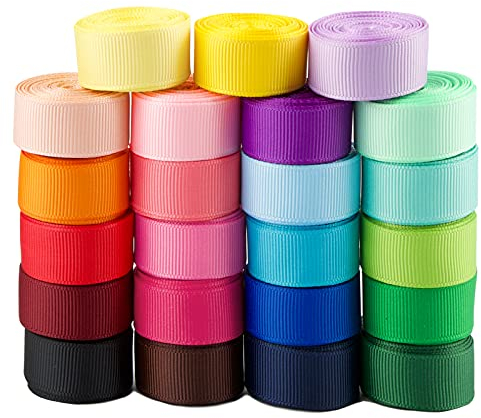 BETESSIN 23 Farbe Satinband 46m×16mm Geschenkband Schleifenband Dekoband DIY Handwerk Basteln Bänder für Hochzeit Geburtstag Taufe Party