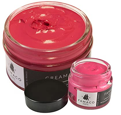 Famaco 50ml Renovating Polish and 15ml Dye Cream with Polishing Cloth and Free Touch up Brush - Long Lasting, Scuff and Scratch Shine Protector Kit for Boots and Shoes - Available in 24 Colours