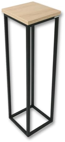 holz4home® Dekoständer aus MDF I Blumenständer MDF Sonoma Eiche I Pflanzentreppe Industrial Style mit Metallgestell I Fertig montiert I Für Wohnzimmer, Küche, Büro, Flur mit Vintage Stil (70 cm)