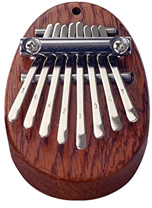 Mini-Kalimba-Daumenklavier mit 8 Tasten, Massivholz, tragbar, Marimba mit Umhängeband, Geschenk für Anfänger