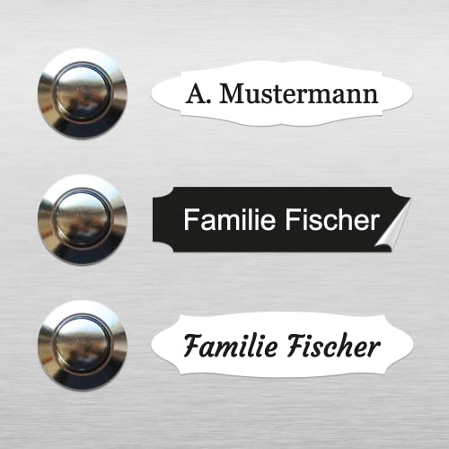 6x Aufkleber für Briefkastenschild Klingelschild Türschild Namensschild Briefkasten selbstklebende Folie | wetterfest, wetterbeständig | Digitaldruck APD-052 (8 x 2 cm)