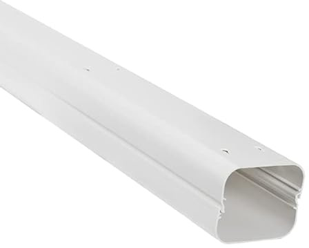2m Canalina per condizionatori 75x60 mm nascondi cavi climatizzatore passacavi bianco coprifili a parete con copertura e accessori canaline (Canalina)