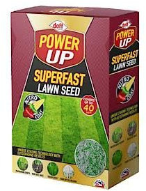 Power Up Superfast Lawn Seed with Nitro-coat - Easy to Sow Grass Seed for Thicker Greener Grass - Fast Growing Grass Seed UK - Effective for New Lawns, Overseeding & Patch Repairs, 1kg