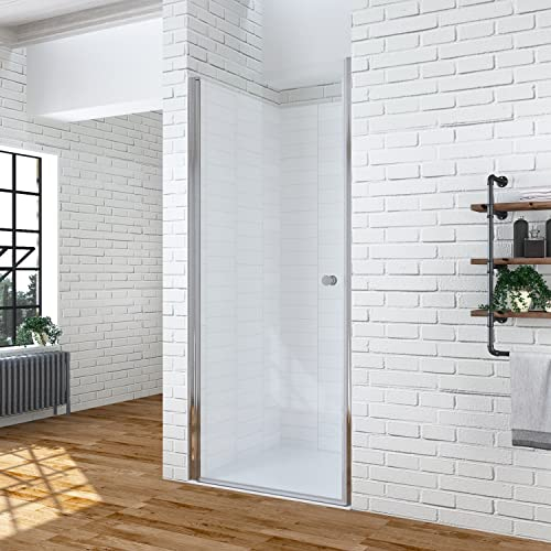 Duschtür in Nische 89-91,5 cm rahmenlose Pendeltür Dusche Duschwand Glas Duschabtrennnung barrierefreie Nischentür innen und außen öffnen Echtglas Klarglas 6 mm mit Lotus-Effekt Nanobeschichtung