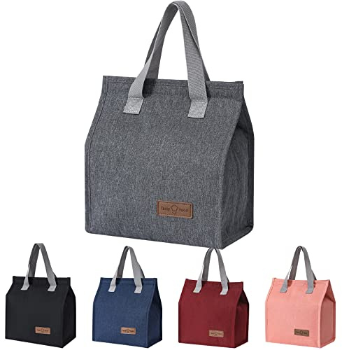 HexinYigjly Lunch Bag, Cooler Bag, Lunch Bag, Insulated Bag, Portable Lunch Bags, Insulated Thermal Bag Tote Bag with Foil Lining, Waterproof for Men Women Work School Picnic (Gray)
