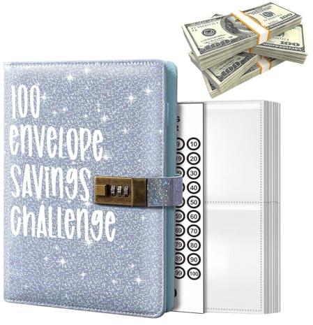 A5 Binder Notizbuch Set - PU Leder Binder Geld Organizer Sparen - Finanzplaner Cash Stuffing Haushaltsbuch Mit Geldfacher -Budgetplaner Sparbuch Mit Folien Für Sinking Funds Sparbuch