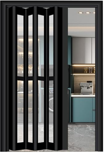 FalttüR Schiebe-Innentür Für Schlafzimmer Küche Büro Zimmer, Aluminium-Panel Akkordeon-Falttür Für Flur Tür & Outdoor Schuppen Zimmer / Customizable Schrank Schiebetüren Barn Panels ( Color : WxH 4-15