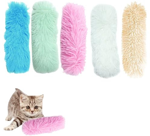 5Stück Katzenminze Plüsch,Katzen Plüsch Kauspielzeug mit Katzenminze,Katzenminze Kissen,für Katzen, um Stress abzubauen, ihre Zähne zu reinigen und ihre Kaukünste zu trainieren