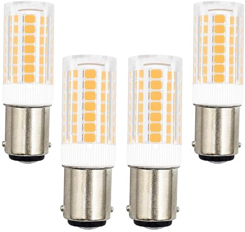 LED B15d Dimmbar Ersatz für Osram Halolux Ceram 40W Bajonett Lampe B15 LED 4W Warmweiß 3000K 400LM, Doppelkontakt, AC 220-240V, für Nähmaschine, Dunstabzugshaube, 4 Stück