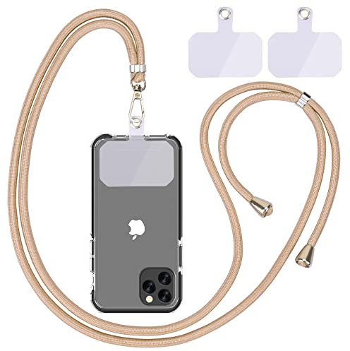 Linkbro Handykette Universal, Handy Lanyard, Universelles Handy um den Hals hängend mit Pad Handy Lanyard, verstellbar und abnehmbar. (1golden)
