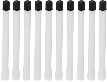 Partuto 10 Stück Reifenventilverlängerung 125mm 180 Grad Für Auto | Kunststoff, Farbe Weiß Und Schwarz, Für Motorrad, Wohnmobil, LKW, Fahrrad