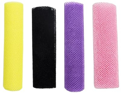 4 Pièces Éponge Africaine en Maille pour Douche,Lot d'Éponges de Bain Texturées Double Face Rugueux,Exfoliant et Nettoyant Professionnel pour Corps Dos,Adaptée à Tous Types de Peau Hommes et Femmes