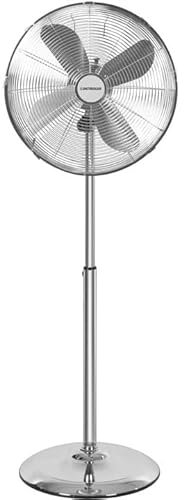 Megashopitalia Ventilatore a Piantana da Terra 4 Pale in Acciaio 50W Base Tonda