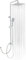 OFFO Set Doccia Saliscendi con 20x20cmSoffione Grande, Doccetta Colonna Doccia e Asta Regolabile, Tubo Acciaio 1,6m Antitorsione, Cromo