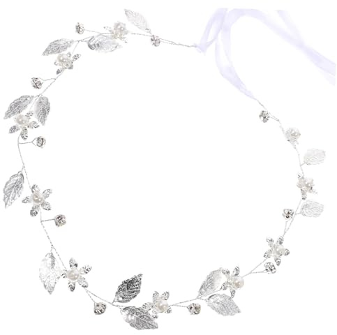 TOVINANNA Bröllops Hårvin Med Pärlor Och Satinband Elegant Bladdesign För Brudar Och Brudtärnor Lätt Och Bekväm Att Bära För Bröllopsfest Och Speciella Tillfällen
