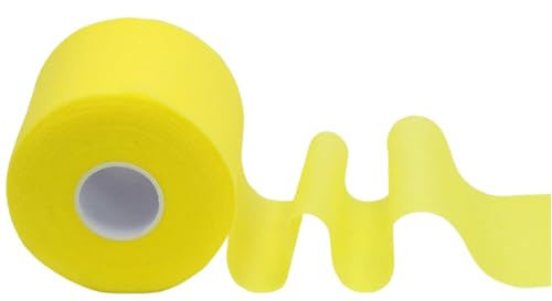 Bailinks Foam Badminton Grip Tape Cushion-Anti-Slip PE Tape for Tennis & Sports Rackets,Protective Underwrap for Injury Prevention,Non-Adhesive 7cm x 27m (Yellow)