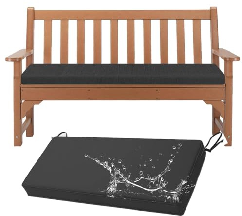 Generisch 8cm Dick Bankauflage Outdoor Wasserdicht,Bankkissen Sitzauflage Sitzpolster Mit Paspel Design, rutschfeste Komfort Bankpolster Schaukel Sitzkissen,Für Gartenmöbel,Dark Gray,180x50x8cm