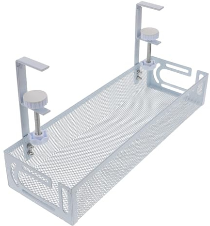Uonlytech Organizador de Cables bajo Mesa Bandeja Resistente Gestión de Cables Escritorio Instalación Sencilla para Oficina Hogar