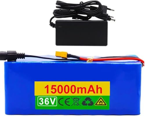 36V 15Ah Batterie De Vélo Électrique Batterie Remplaçable 10S5P Rechargeable Étanche Batterie E-Bike Batteries avec Chargeur Et BMS pour 200W-750W Moteur