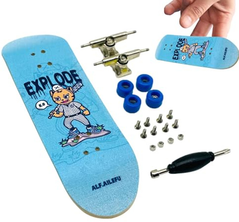 Finger -Skateboards - Mini -Maple -Holzfingerbrett, 100x30 Mm, Robuster Starker Build | Bequeme Folienleistung, Einige Ersatzteile, Beobachtungsfähigkeiten, Bauer Im Innenboden Fingerspitzenspielzeug