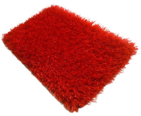RybdaFDc Alfombra de césped Artificial de Colores, Lavable for Exteriores, Resistente a la abrasión y con Respaldo de Goma.(Red,2x7m(6.59x22.96ft))