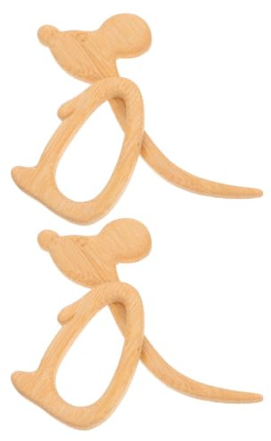 VILLCASE Lot de 2 Broches Souris en Bois Vintage en Bambou Épingles de Sûreté Multifonctions pour Vêtements Châles et Paquet – Bijoux Animaux Mignons pour Femmes Accessoires Rétro