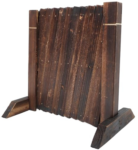 Kichvoe Clôture Extensible Rétractable en Bois Carbonisé 35 Cm X 1,2 M pour Jardin Extérieur, Treillis Support Plantes Grimpantes, Barrière Décorative Patio et Balcon