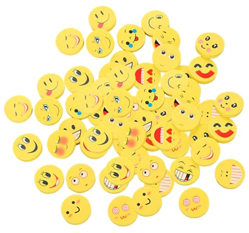 WHYCNJL 60 Pièces Gomme Enfant,Gommes Drôles À Effacer, Emoji Caoutchoucs, Gommes Émoji Rigolote Enfant, Cadeaux Mignons Pour Anniversaire Fête Des Enfants Festival Nouvel An Noël