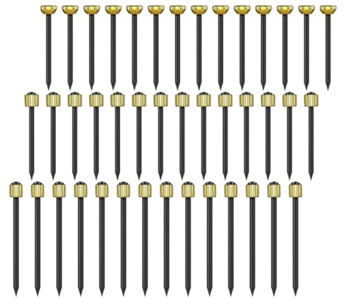Veemoon Chiodi da Parete per Appendere Quadri, Testa in Acciaio Nero e Ottone, Piccoli Chiodi Resistenti per Cartongesso e Muro, Kit 90 Pezzi per Decorazioni Domestiche e Gallerie