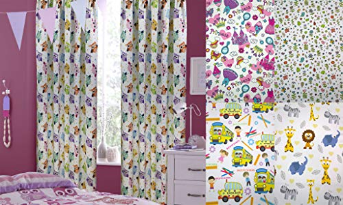 Hochqualitativer Verdunkelungsvorhang nach Maß, Kinderzimmer, 5 verschiedene Designs, Gardine, maßgeschneidert, Kräuselband mit verdeckten Schlaufen, Design: Bunte Eulen, (180cm Höhe x 145cm Breite)