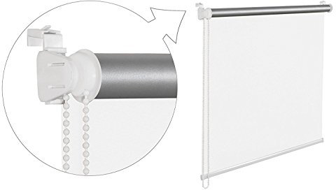 THERMOROLLO VERDUNKLUNGSROLLO 45x200 cm Weiss FENSTERROLLO MIT THERMOBESCHICHUNG 100% ABDUNKLUNG INKL. SEILZUGHALTER …