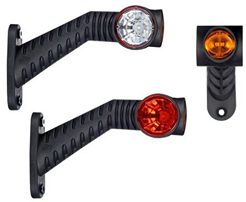 BUL BARS 2 x LED Gummi Begrenzungsleuchte Seitenleuchte 12V 24V mit E-Prüfzeichen Positionsleuchte Auto LKW PKW KFZ Lampe Leuchte Licht Weiß Rot Orange