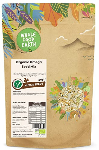 Organic Omega Seed Mix 2 kg | A Blend of 4 Seed Mix | Raw | GMO Free | Vegan | High Fibre | High Protein | Certified Organic