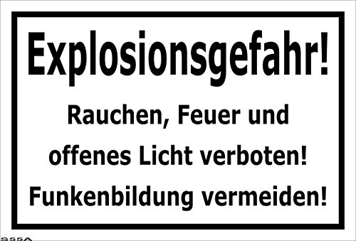Melis-Folienwerkstatt Schild Explosions-Gefahr - 60x40cm - 3mm Aluverbund – 20 VAR S00060-055-A