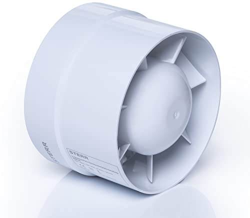 STERR IDM125 Rohrventilator 125 mm - Rohrlüfter - Hohe Qualität - Leise - Für Bad WC - Küche - Gewächshaus - Zelt - Garage