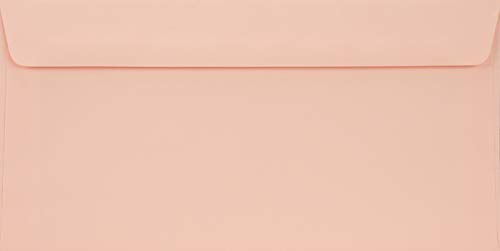 Netuno 100 Umschläge Hellrosa DIN lang 11x22 cm festlich und edel | 90g Burano Rosa · hochwertige rosafarbene Kuverts für Taufe, Geburt, Babyparty, Geburtstag, Einladungen & Einladungskarten