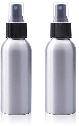 Cheung Constore 120ml 4oz Aluminum Fine Mist Atomizers Spray Bottle Metal Refillable Containers Liquid Storage Pump Vials For Essential Oils,Aromatherapy,Perfumes-2 Pack (Black Sprayer)