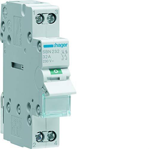 interrupteur modulaire - 2 pôles - 16a - a voyant - hager sbb216