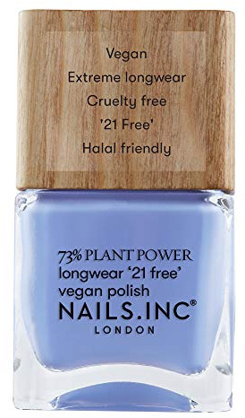 Nails.INC 73% Plant Power Nail Polish, Long Lasting Nail Color Lasts Up to 10 Days, Quick Drying, Cruelty Free, Vegan, 21 Free Formula, Soul Surfing, (14ml)