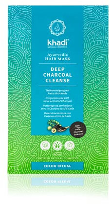 khadi DEEP CHARCOAL CLEANSE Ayurvedische Haarmaske - Befreit Haar und Kopfhaut von Silikon- & Stylingrückstände - 100% pflanzlich & vegan - 50g