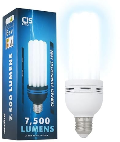 Weedness ESL Pflanzenlampe 250 Watt Energiesparlampe Wuchsphase – E40 Fassung 6400K Grow Anbau Indoor Lampe Birne