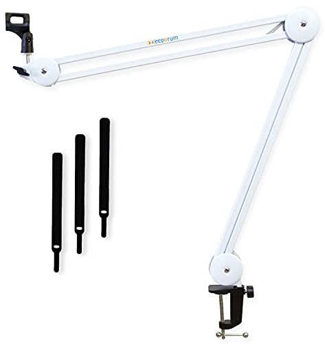 keepdrum MS138 WH Tisch-Gelenkarm Podcast-Mikrofonstativ Weiss