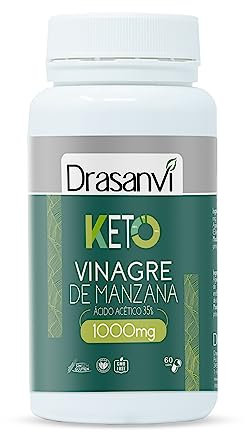 DRASANVI VINAGRE DE MANZANA KETO - Contribuye a la pérdida de peso - Ácido acético 35% - Cómodo formato cápsulas - VEGANO - SIN GLUTEN - 60 cápsulas