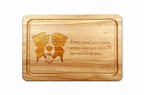 Personalised Border Collie Chopping Board 30cm x 20cm