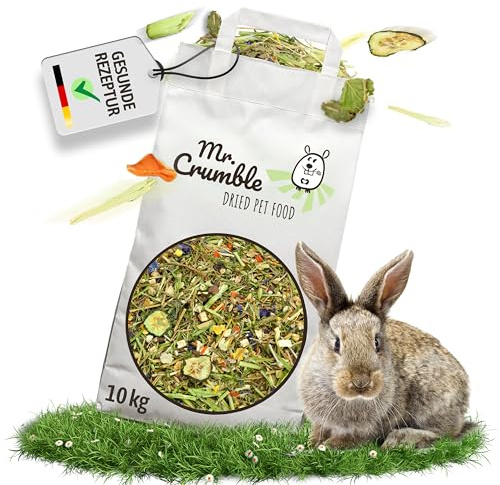 Mr. Crumble Knuspersalat – 100 % natürliches Strukturfutter für Kaninchen – weizenfrei, pelletfrei, ohne Zusätze – unterstützt Verdauung & Zahnabrieb – 10kg
