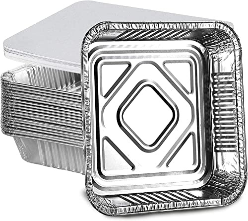 Matangi Plus [𝟔𝟎 𝐏𝐚𝐜𝐤] Extra Large Aluminium Foil Food Containers Trays with Lids (No.9) Catering Trays, Takeaway Foil Food Containers for Cooking Food Storage BBQ, Roasting Baking Broiling