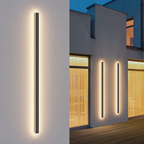 K-Bright 45W Lange Wandleuchte Villa Dunkelgrau Wandleuchte Wasserdicht Ip65 Außen LED Wandlampe für Gärten, Terrassen,Schlafzimmer Wohnzimmer Innen wandleuchte, 150CM,Warmweiß