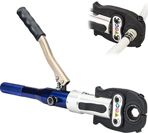 Prensa de tubería de 7t, crimpadora de accesorios de tubo hidráulico para tubo de plástico de aluminio/Pex/Pb con matriz de crimpado de φ16-32 mm, alicates de crimpado con cabezal de crimpado reempl