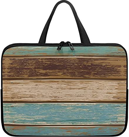 Chaqlin Abstract Wood Panel Laptop Sleeve Briefcase Handbag Women Men Slim Computer Bag Work Bag, 17 Inch Laptop Protective Case Portable Notebook Cover with Zipper