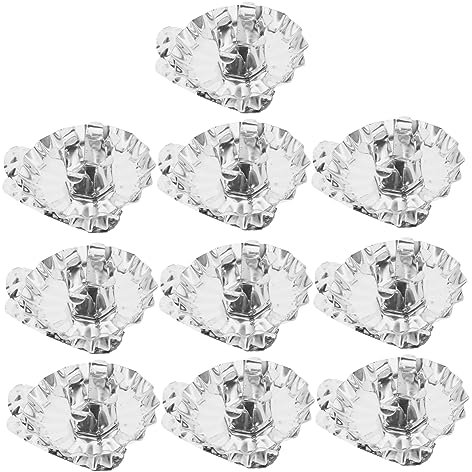 Warmhm 10 Stück Weihnachtskerzenhalter Clips Aus Metall C-Form Kerzenhalter Für Weihnachtsbaum Partys Dekorativ Silberfarbig